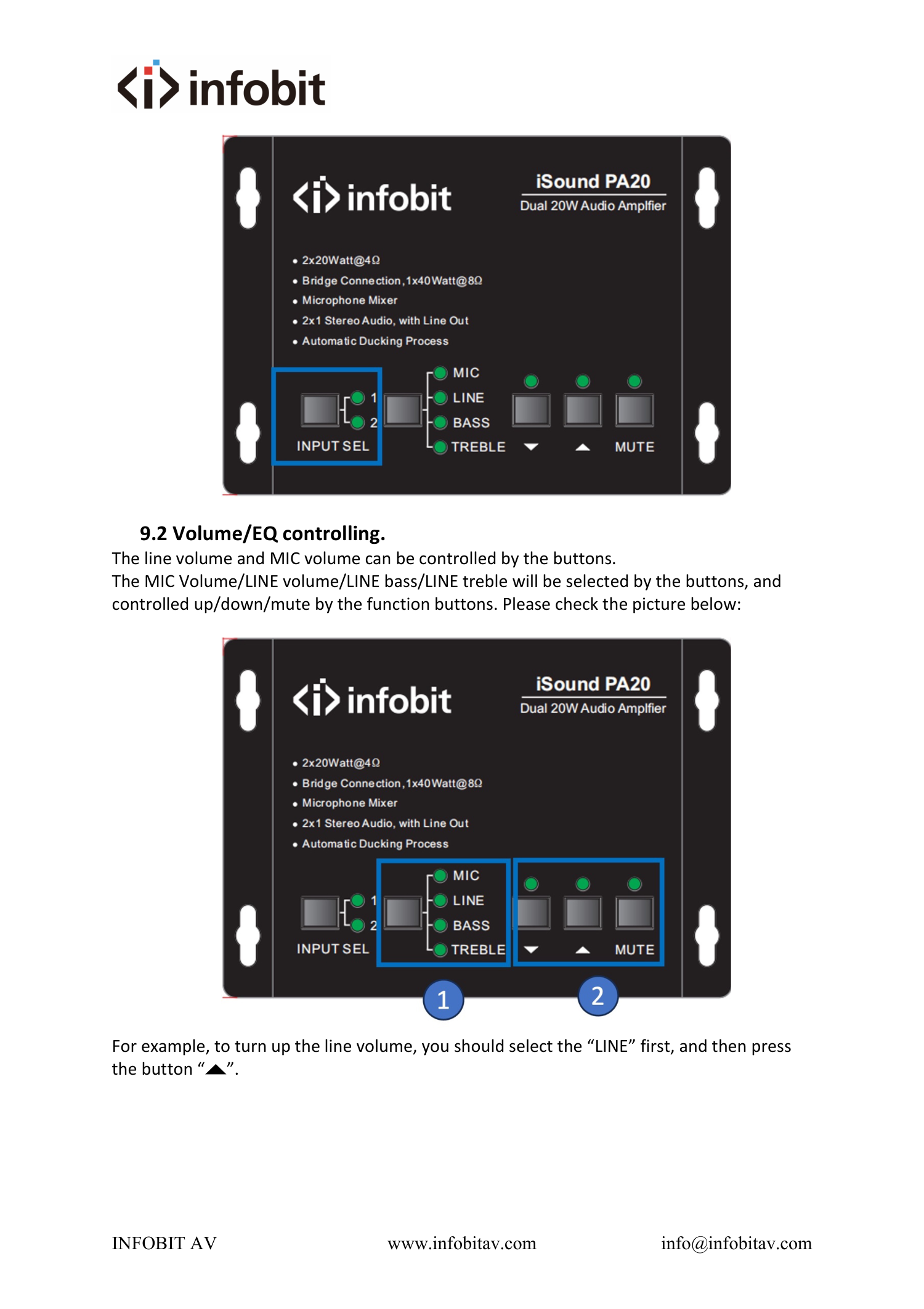 INFOBIT iSound PA20 — полная страница 11 официального руководства