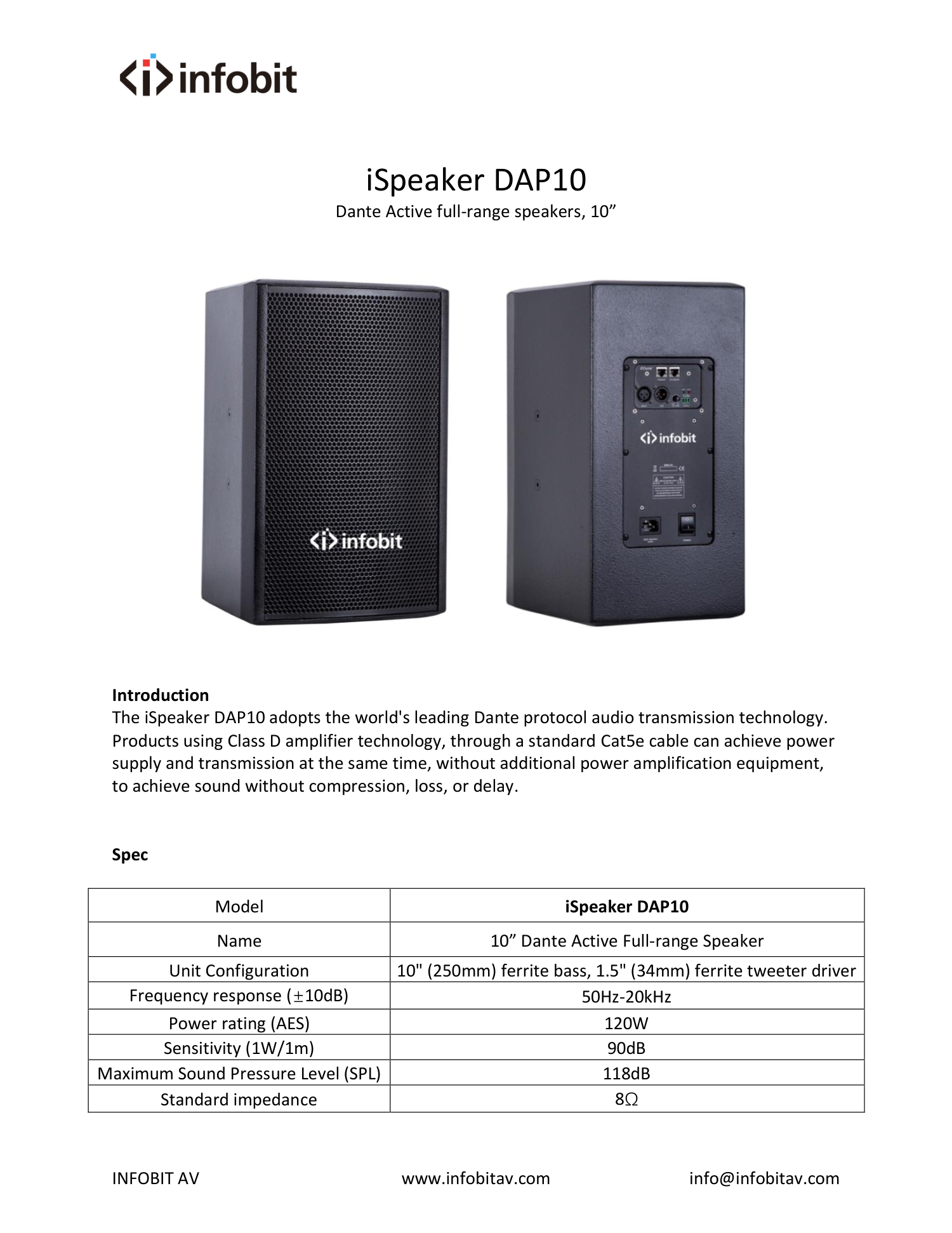 INFOBIT iSpeaker DAP10 — полная страница 1 официального руководства