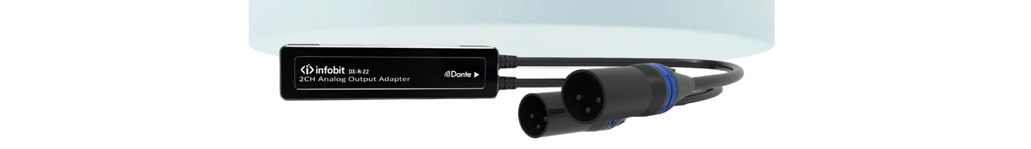 INFOBIT iTrans DX-R-22 — подключение аналогового аудио к Dante